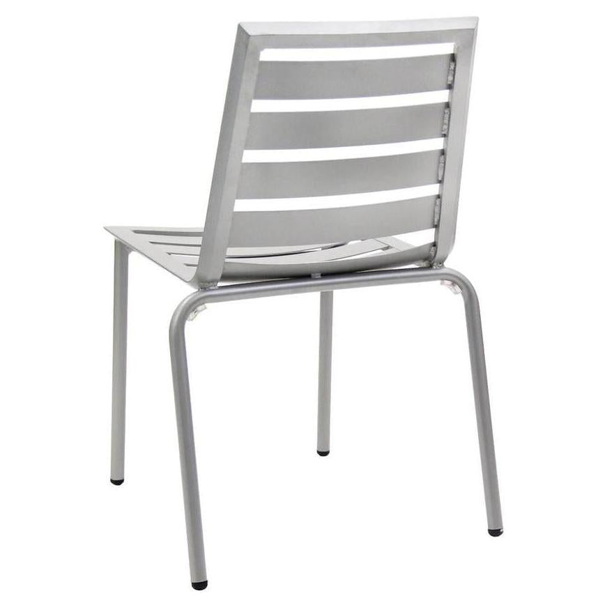 Tumbona exterior de aluminio con asiento y respaldo de listones