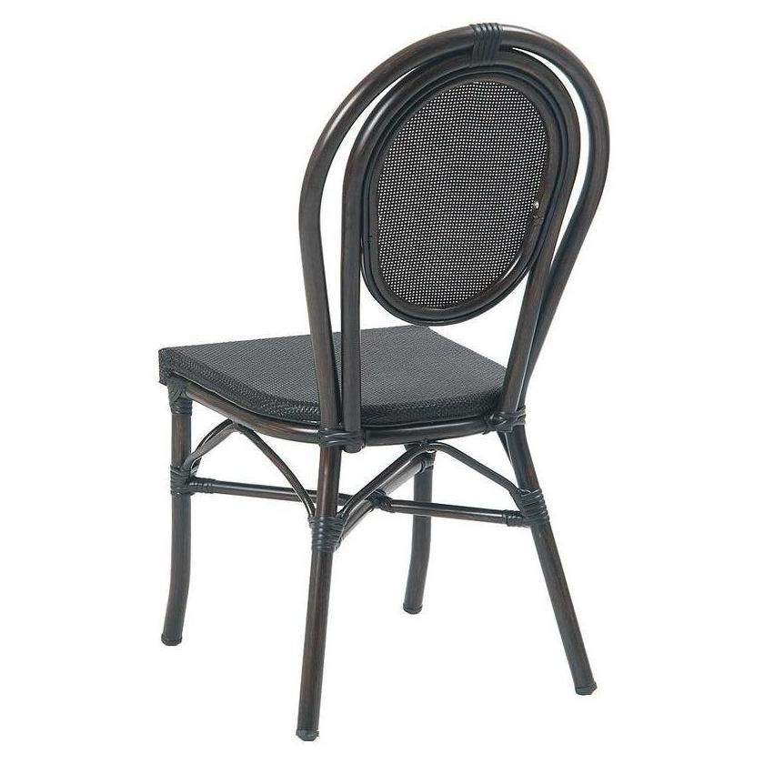 Chaise exterior de aluminio con asiento y respaldo de resina trenzada sintética