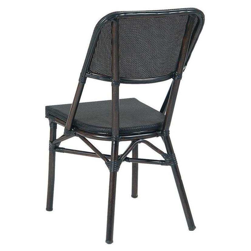 Tumbona exterior de aluminio con asiento y respaldo redondeados de polirratán