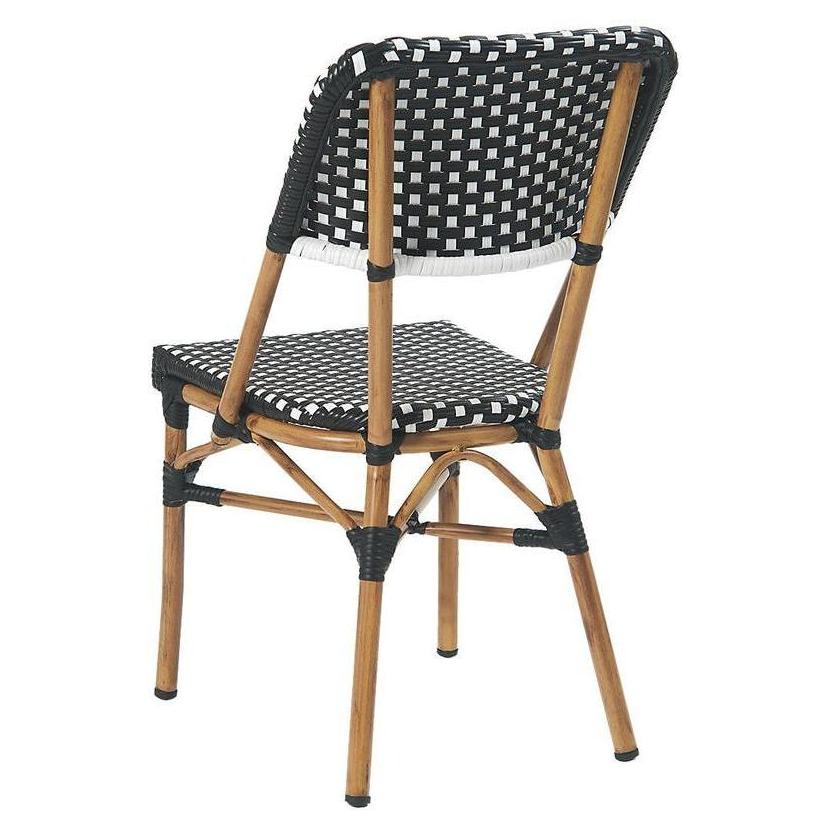 Chaise exterior de aluminio con asiento y respaldo de poli ratán.