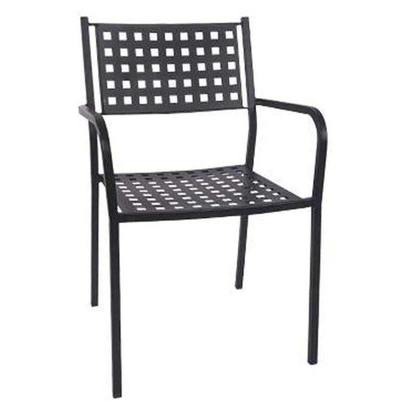 Fauteuil extérieur empilable en fer noir