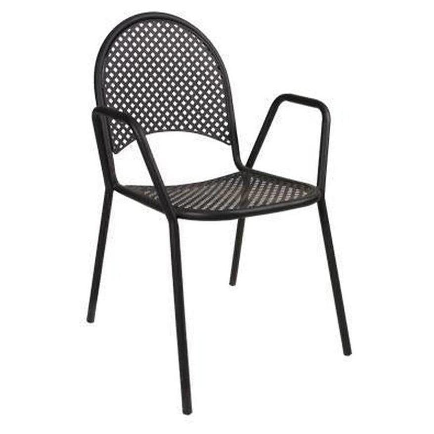 Tumbona exterior de metal negro termolacado