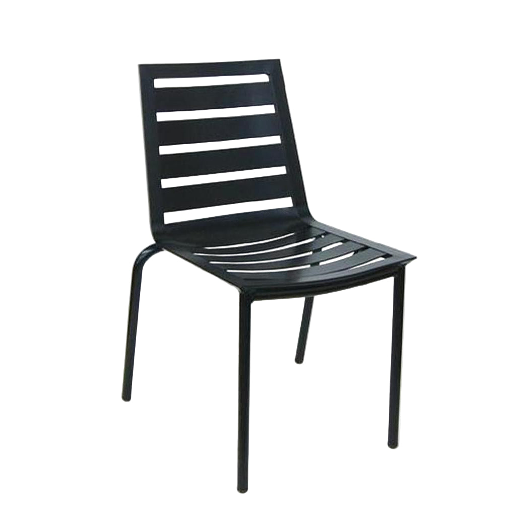 Tumbona exterior de aluminio negro