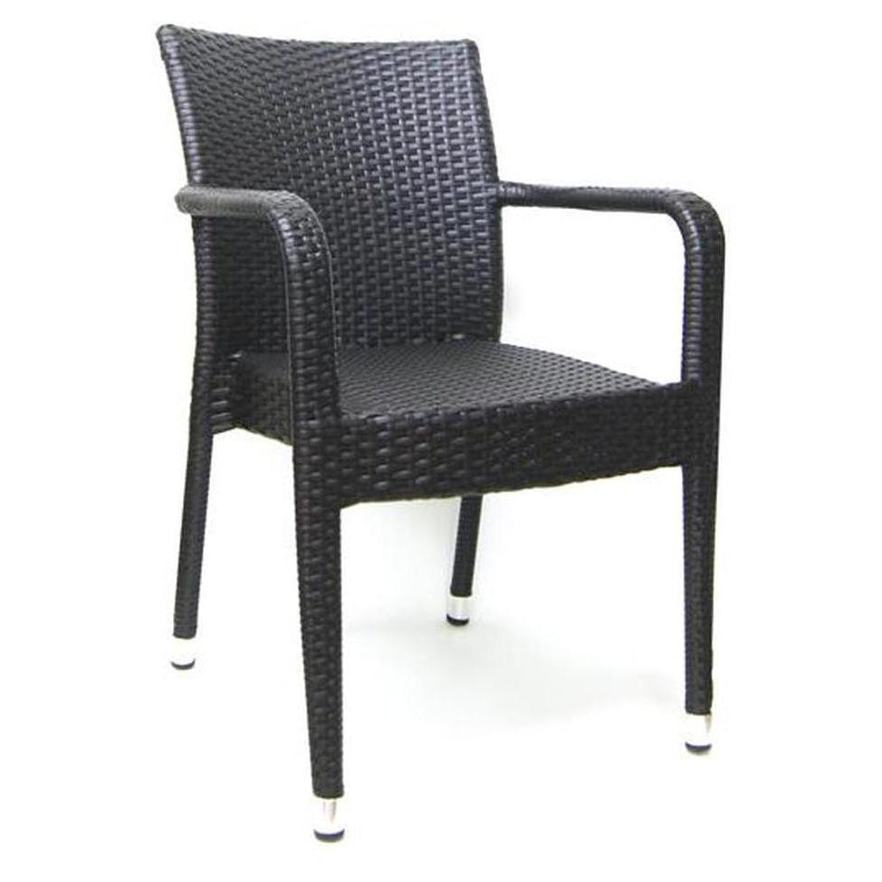 Sillón de exterior de resina trenzada sintética en color espresso oscuro