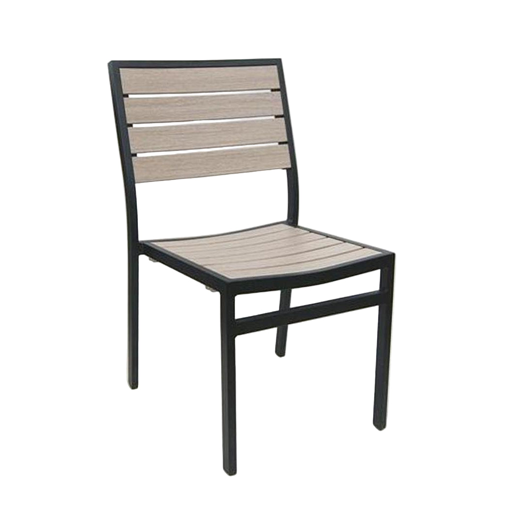 Tumbona exterior de aluminio completo imitación de teca sintética