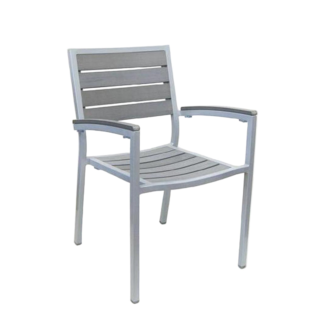 Sillón exterior de imitación de teca sintética gris