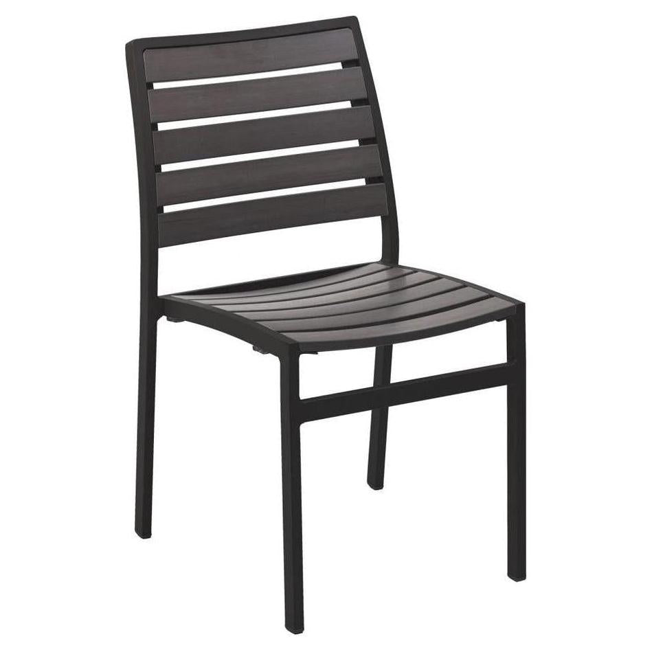 Tumbona exterior de aluminio con respaldo de imitación de teca