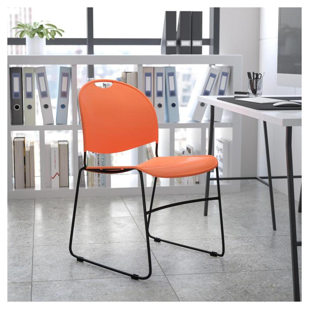 Outdoor TITAN stackable ultra-compact lounge chair with 400 kg capacity and black frame