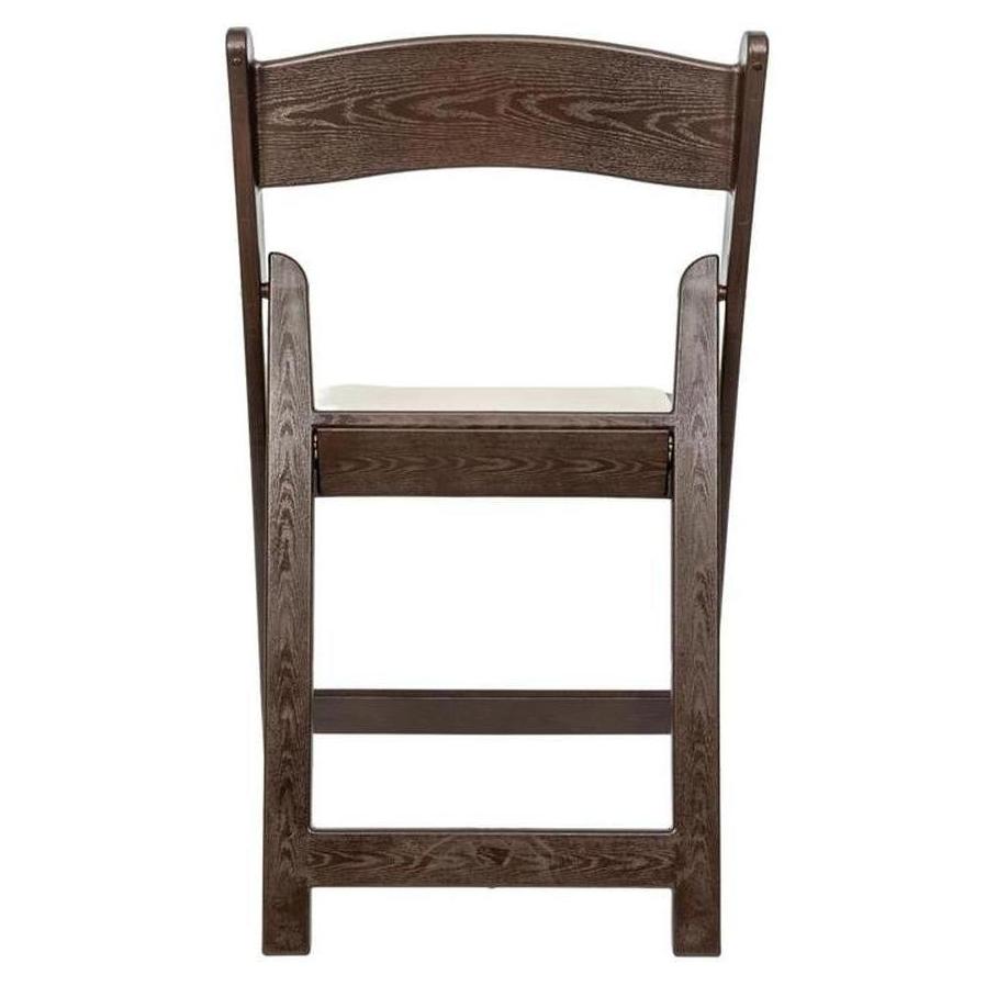 Lot de 2 chaises événementielles professionnelles pliantes extérieures en résine imitation bois brun