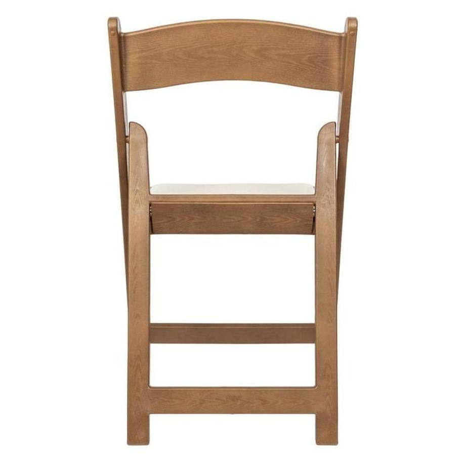 Lot de 2 chaises événementielles professionnelles pliantes extérieures en résine imitation bois châtaigne