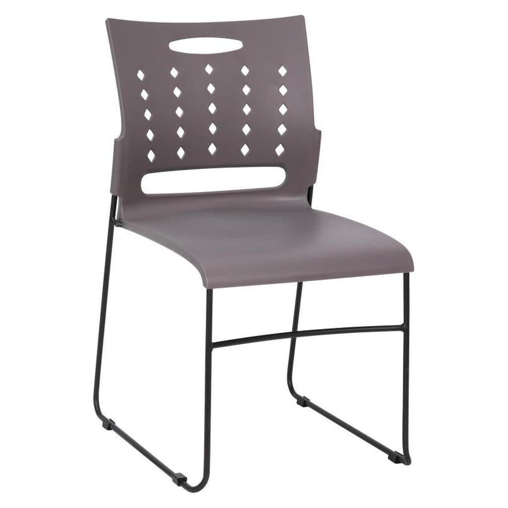 Outdoor stackable TITAN lounge chair with sled base and ventilated backrest