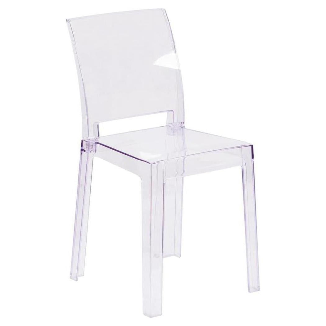 Transparent Outdoor Ghost Chair with Square Backrest