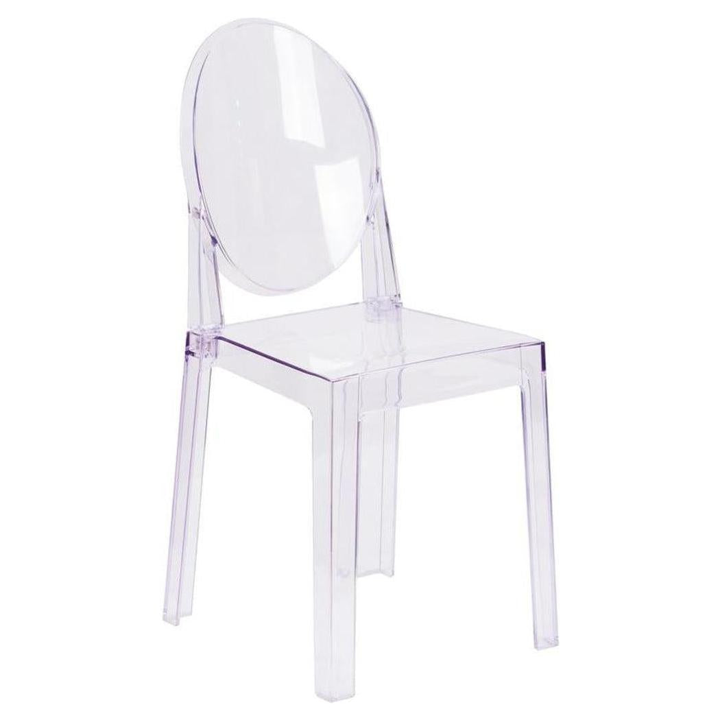 Transparent Outdoor Ghost Chair with Oval Backrest