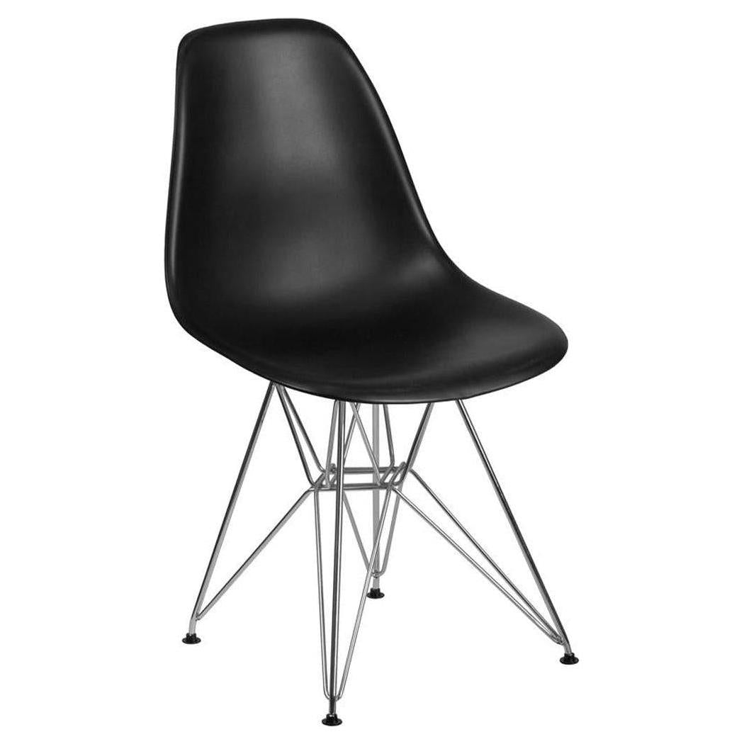 Indoor / Outdoor Black HSV Lounge Chair with Chrome Base