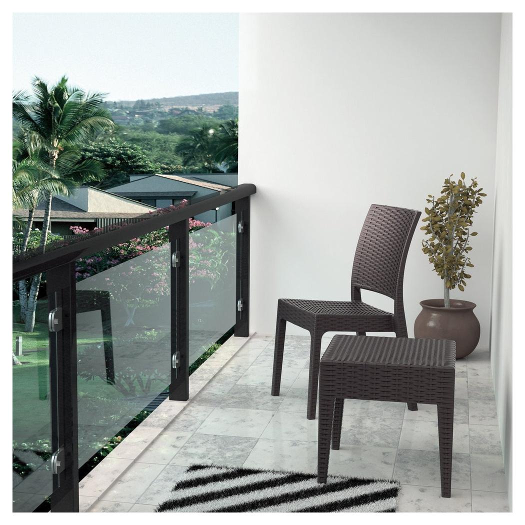 Chaise de repas extérieure Florida en résine effet rotin