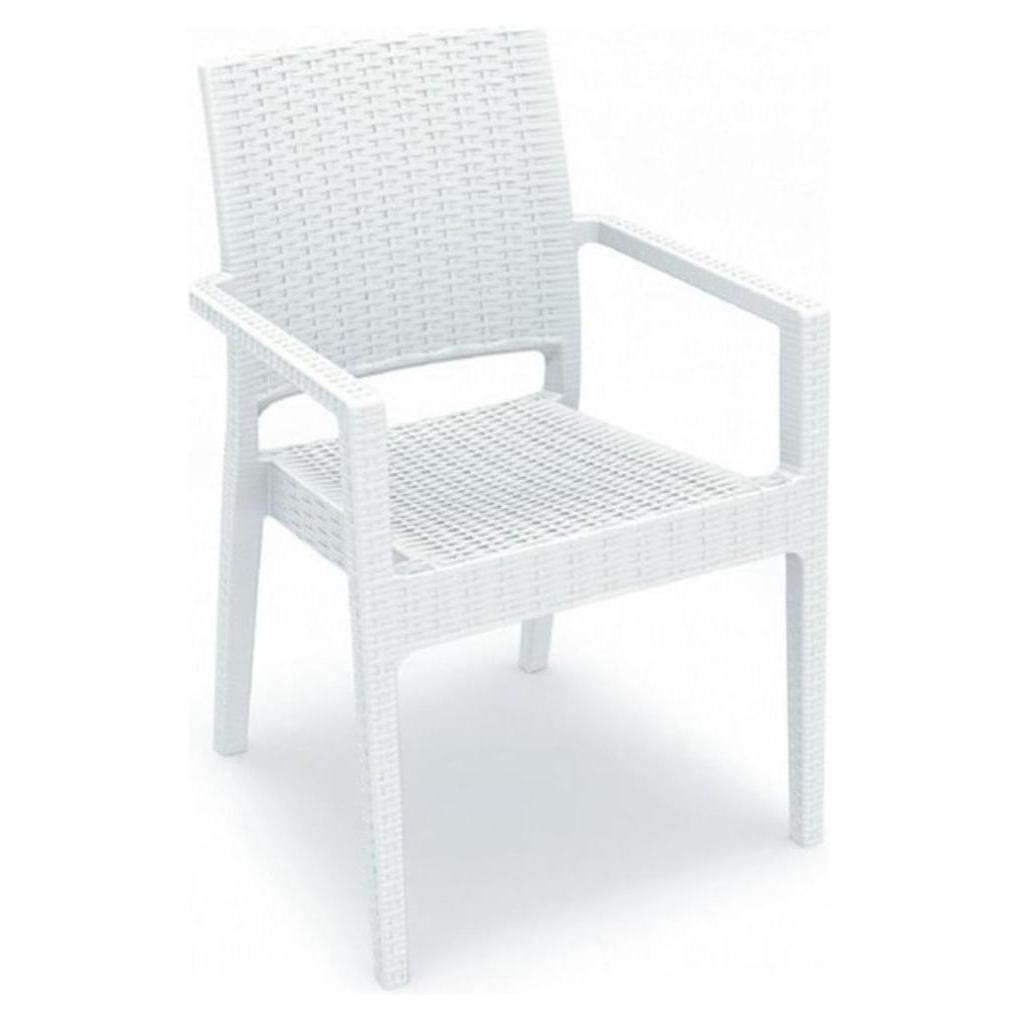 Fauteuil de repas extérieur Ibiza en résine effet rotin