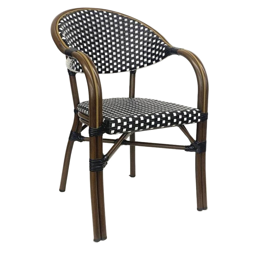 French black and white outdoor bistro chair