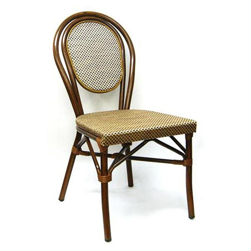 Chaise exterior de bistró francés marrón