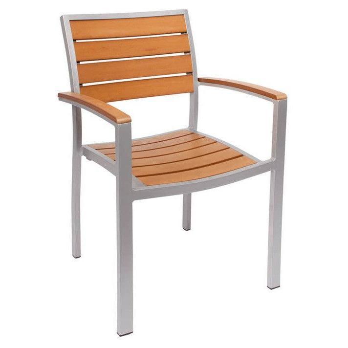 Sillón exterior Largo con estructura plateada