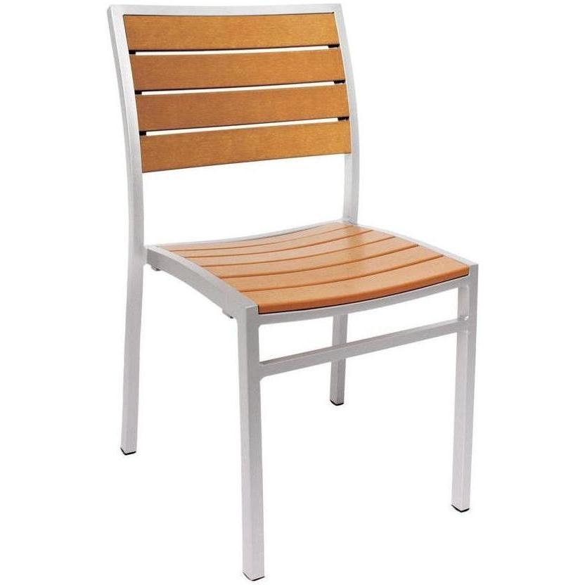 Chaise exterior Largo sin apoyabrazos con estructura plateada