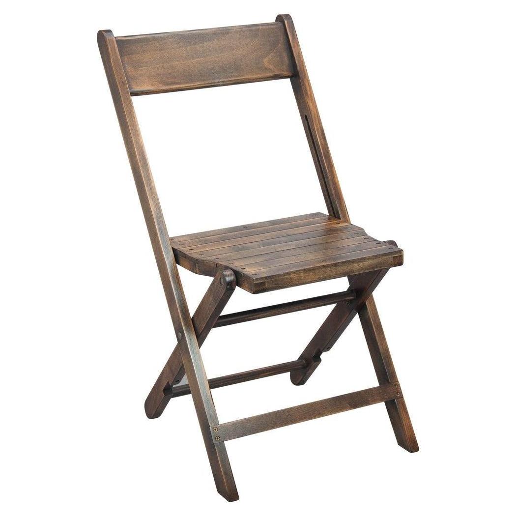 Lot de 4 chaises pliantes mariage en bois à lattes finition noir antique