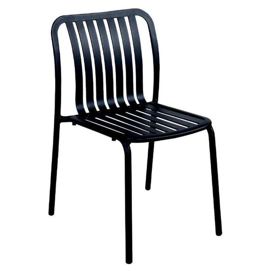 Chaise exterior Key West apilable con respaldo de listones verticales
