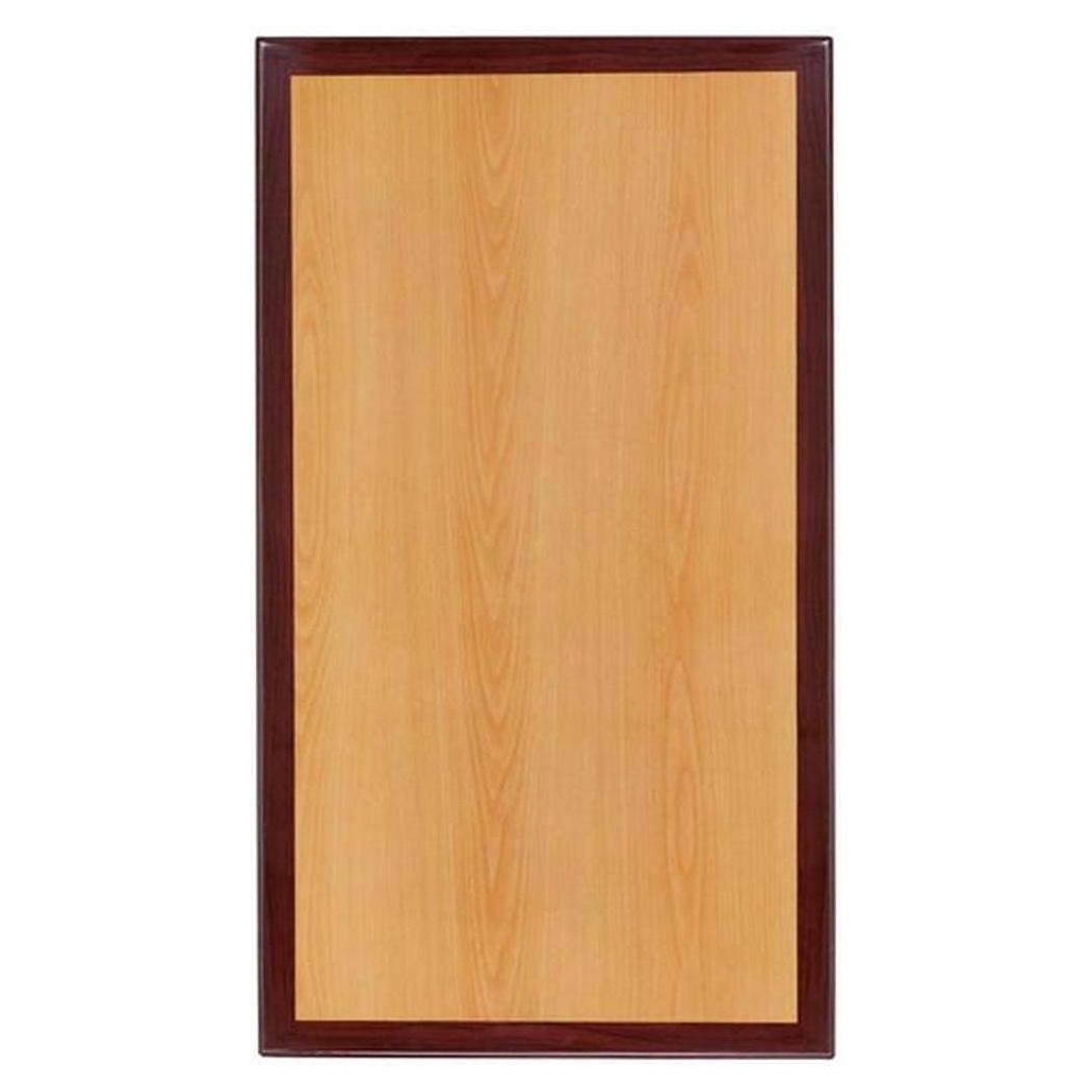 Tabletop in shiny two-tone cherry / mahogany resin