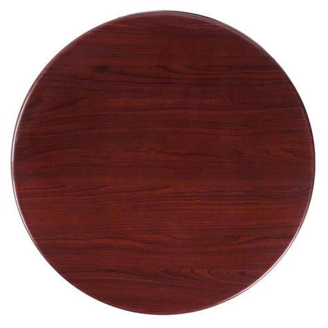 Mesa de resina con acabado brillante de caoba