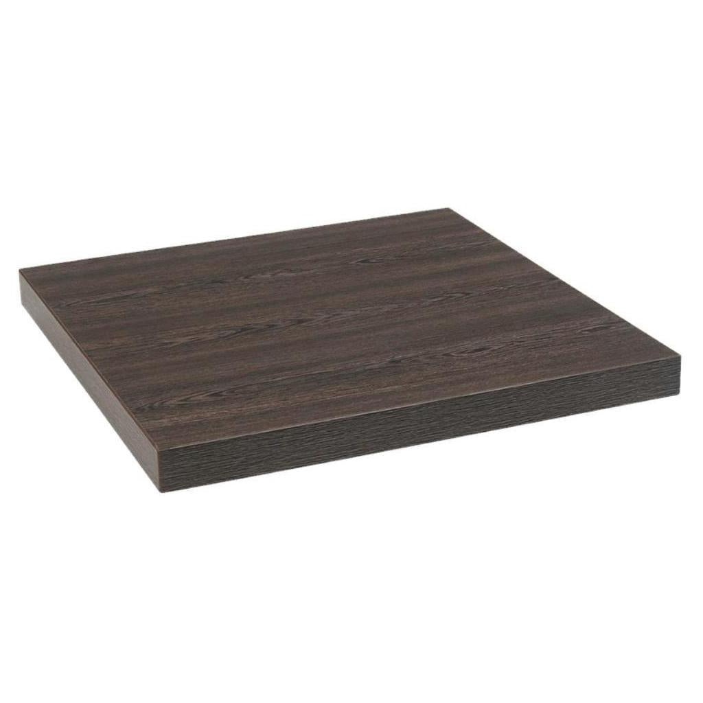 Mesa de comedor de melamina acabado en madera oscura