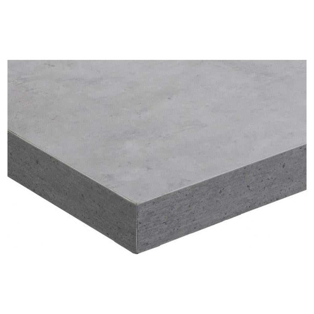 Indoor table top in melamine with concrete imitation finish