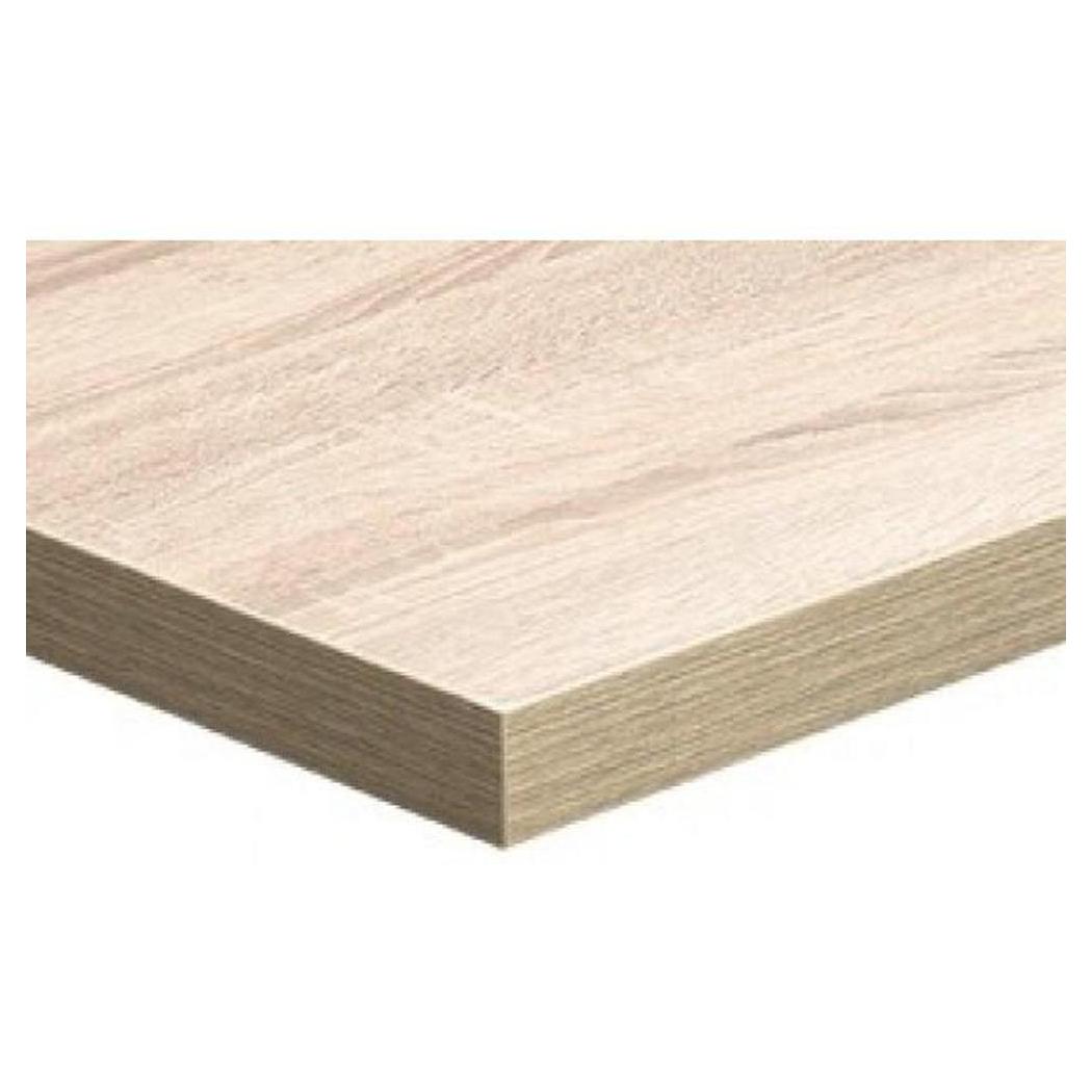 Indoor table top in melamine with aged oak finish