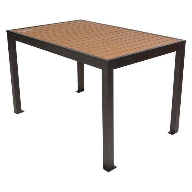 Outdoor table ANGELES synthetic teak imitation with 4 bolt-on legs