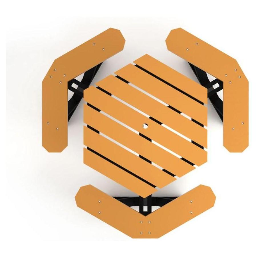 Hexagonal outdoor resin table