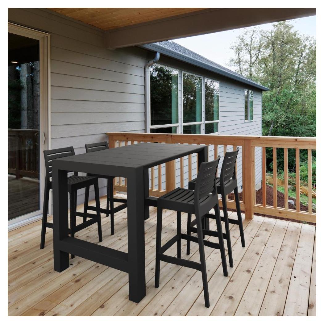 Outdoor bar set UNITED Ares 5 pieces with extendable table 99 to 140 cm