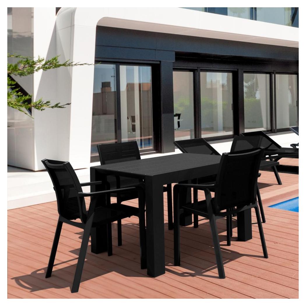 Outdoor dining set ACAPULCO 5 pieces with extendable table and sling chairs