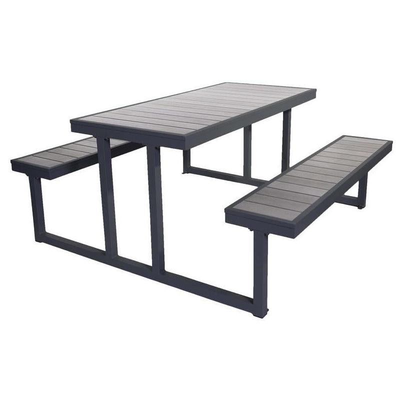 Table pique-nique extérieure BOSKE imitation teck synthétique