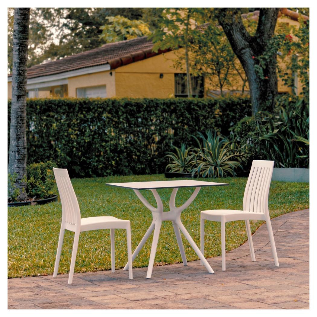 Outdoor dining set Soho with 2 white chairs