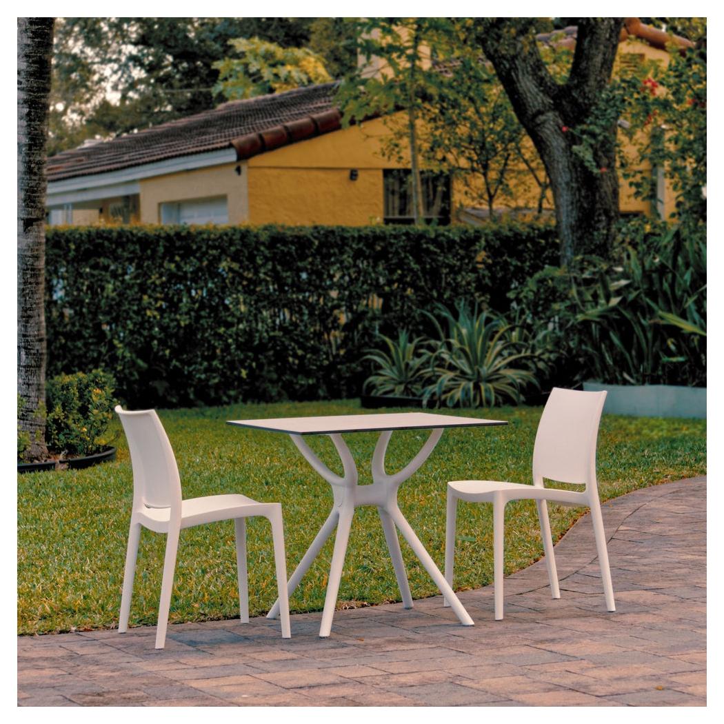 Outdoor dining set RIVIERA with 2 white chairs