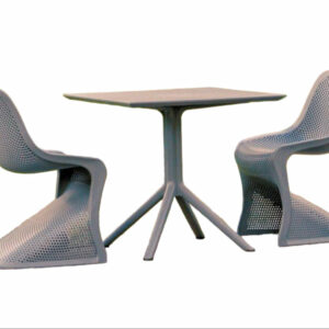 Outdoor dining set BOYA with 2 dark gray chairs