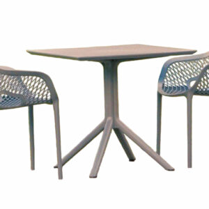 Outdoor dining set Air XL with 2 dark gray armchairs