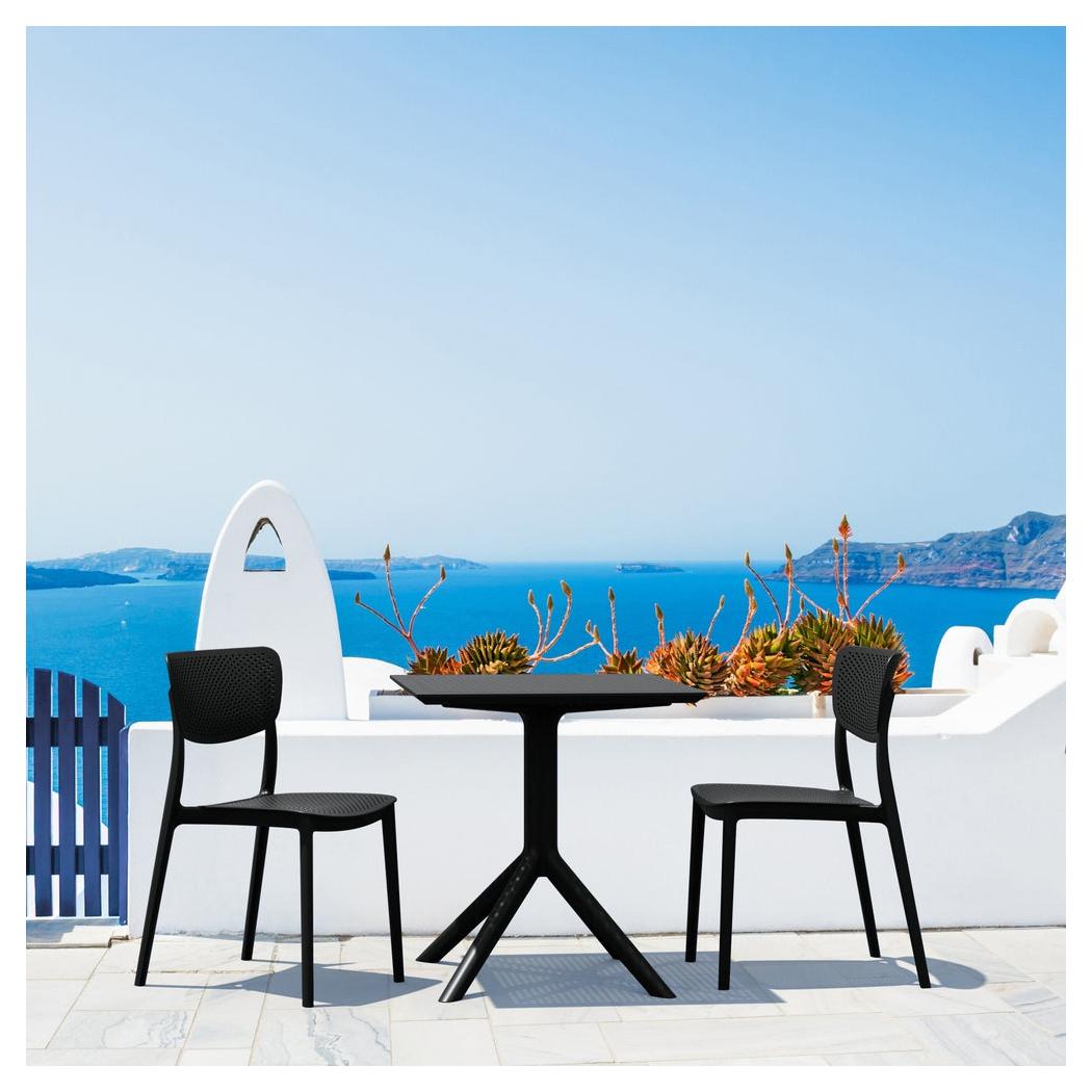 Outdoor bistro set SIDI 3 pieces with 61 cm diameter tabletop