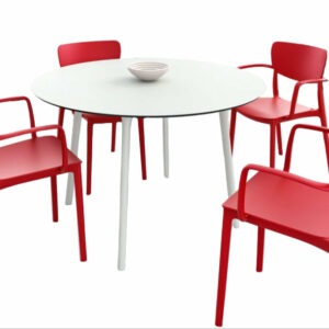 Outdoor dining set Lisa round Ø119 cm with armchairs