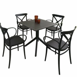 Outdoor dining set Cross XL with 4 chairs