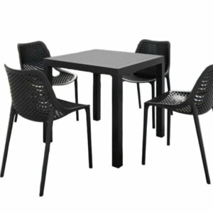 Conjunto de comedor exterior Air cuadrado con 4 sillas
