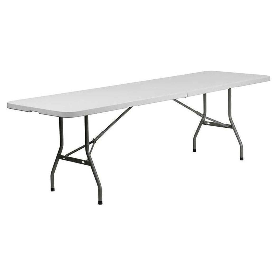 Folding event table ANNIKA 244 cm white granite effect