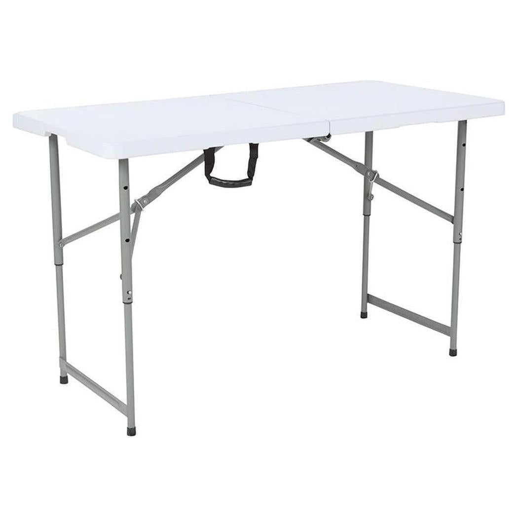 Folding Adjustable Table 122 cm White Granite Effect