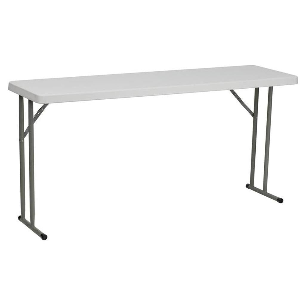 Folding Training Table 152 cm White Granite Effect