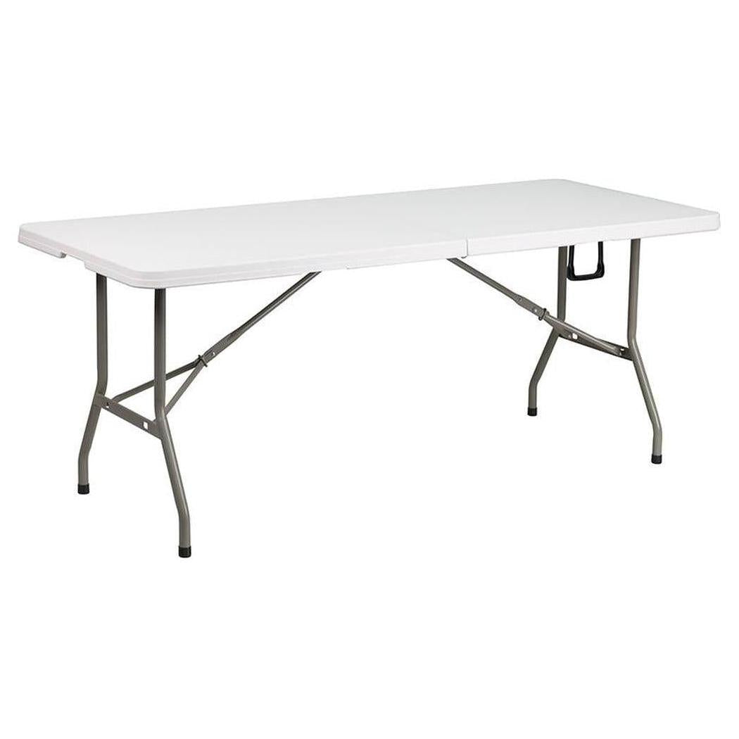 Folding Event Table 183 cm White Granite Effect