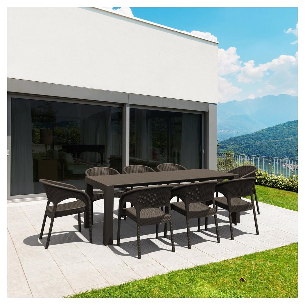 Outdoor dining set RUBIO extendable 9 pieces