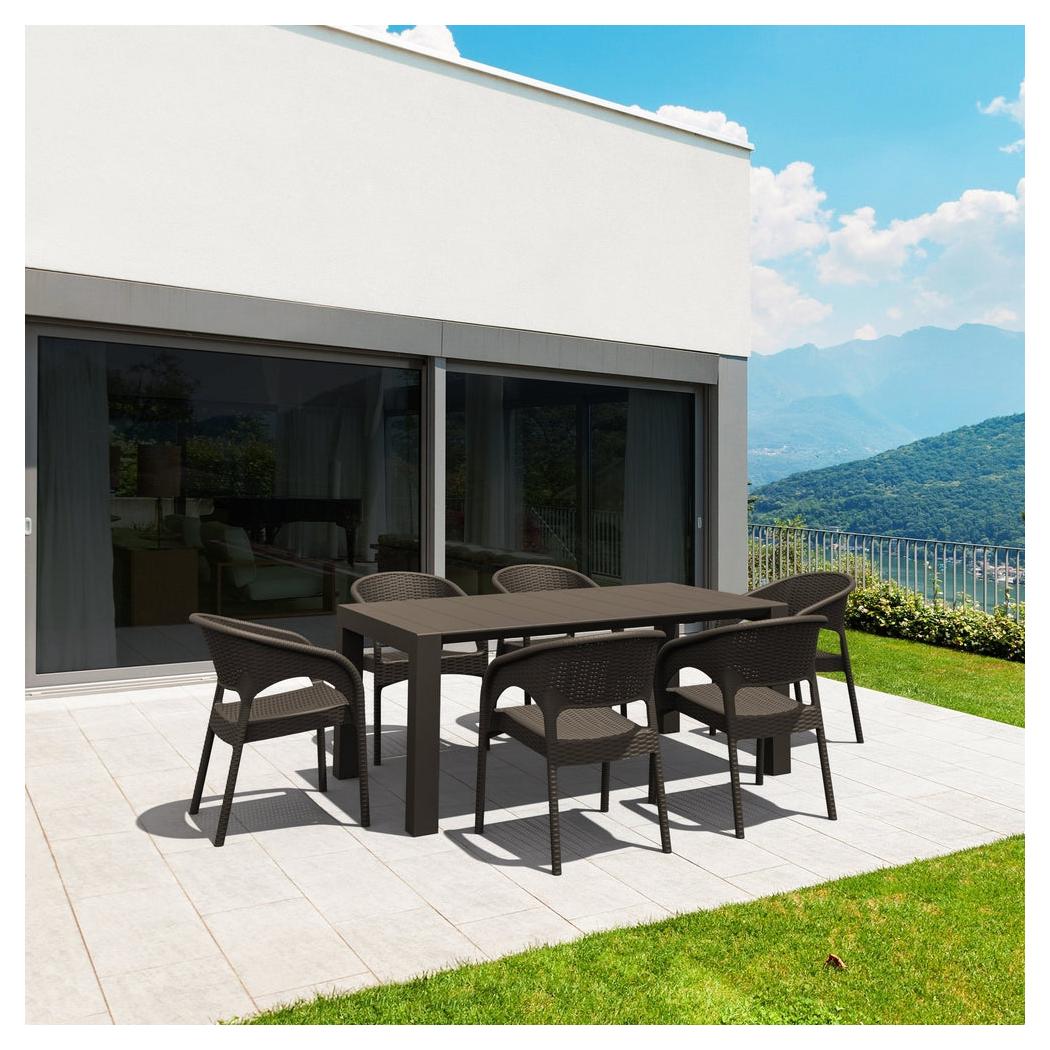 Outdoor dining set RUBIO extendable 7 pieces